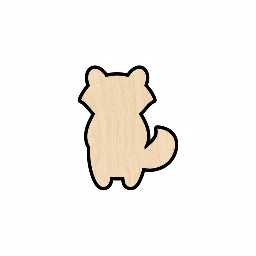 Unfinished Wood Cute Raccoon Shape - Craft - up to 46" DIY NameSigns.com
