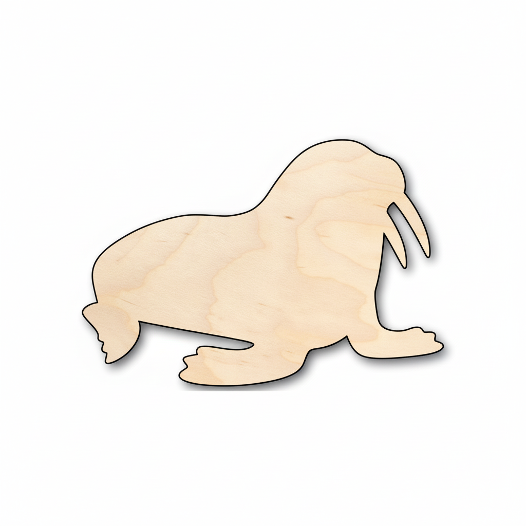 Unfinished Wood Walrus Shape - Ocean - Arctic - Nursery - Craft - up to 46" DIY NameSigns.com
