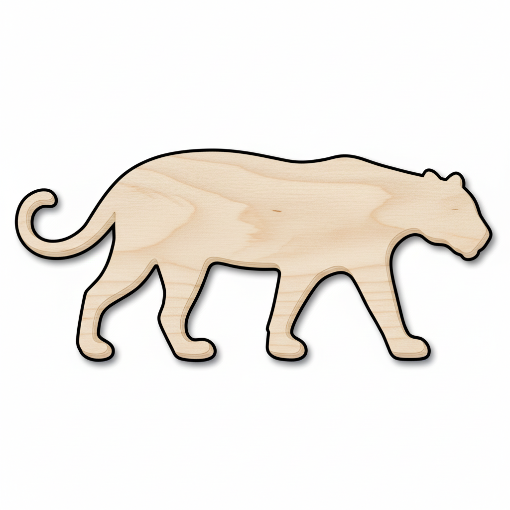 Unfinished Wood Jaguar Shape - Animal - Wildlife - Craft - up to 46" DIY NameSigns.com