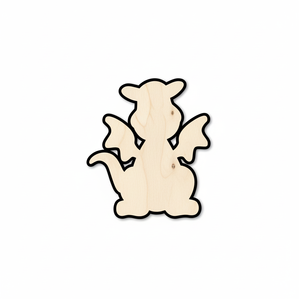 Unfinished Wood Cute Dragon Shape - Craft - up to 46" DIY NameSigns.com