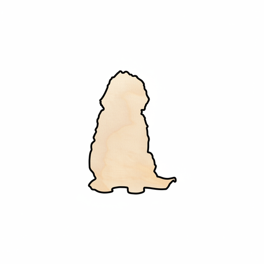 Unfinished Wood Golden Doodle Dog Shape - Craft - up to 46" DIY NameSigns.com