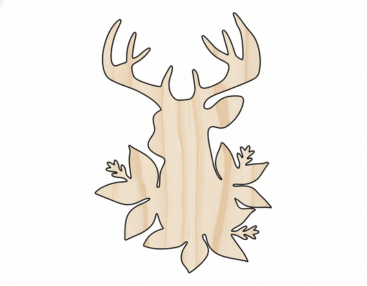 Unfinished Wood Holly Reindeer Head Shape - Craft - up to 46" DIY NameSigns.com