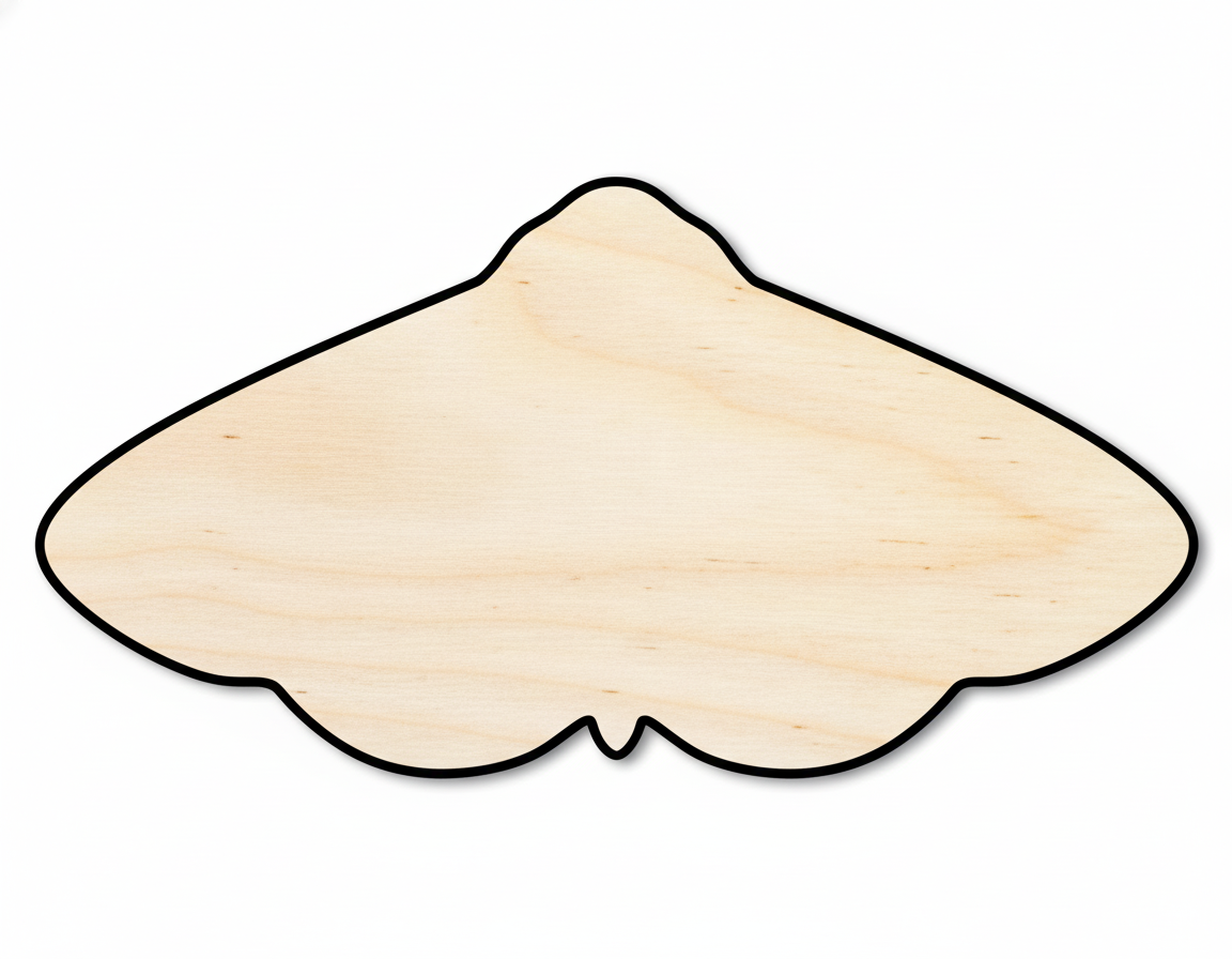 Unfinished Wood Moth Silhouette Shape - Craft - up to 46" NameSigns.com