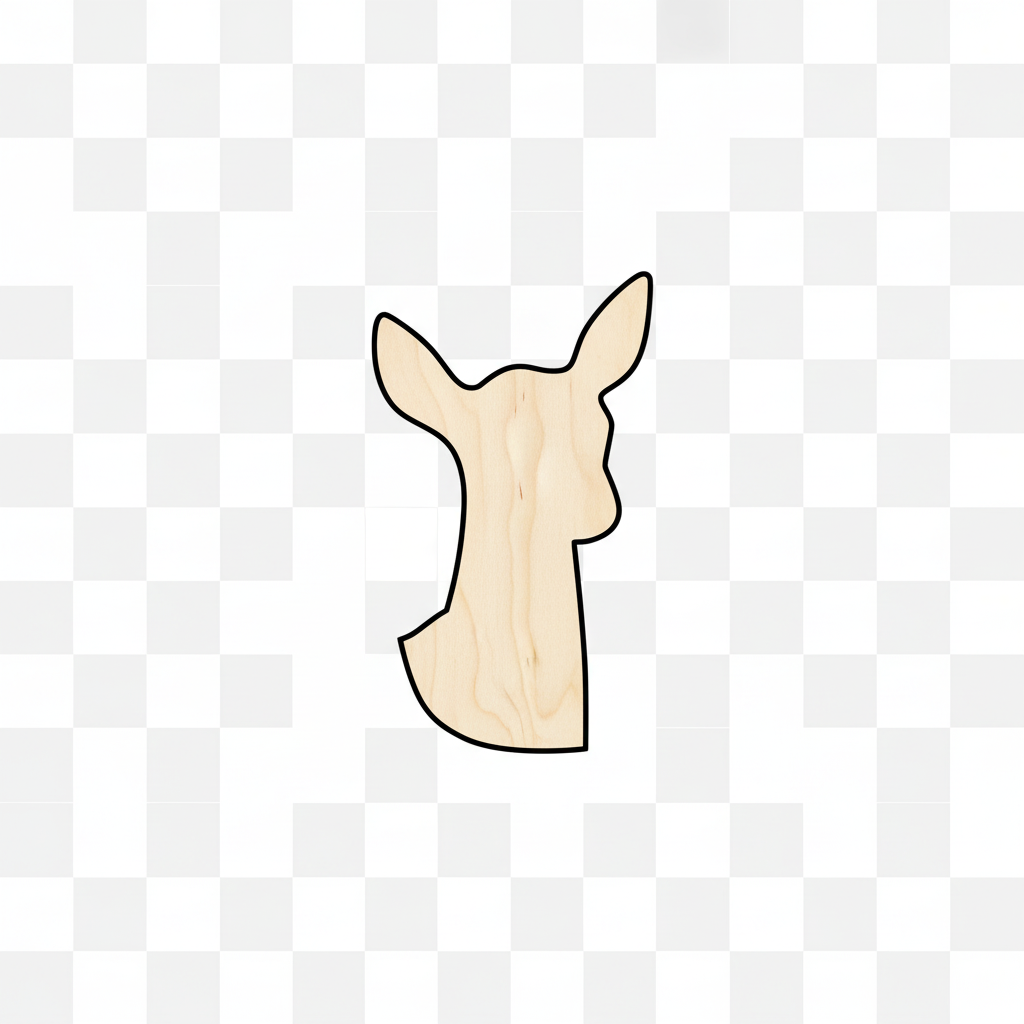 Unfinished Wood Deer Doe Head Silhouette - Craft- up to 46" DIY NameSigns.com