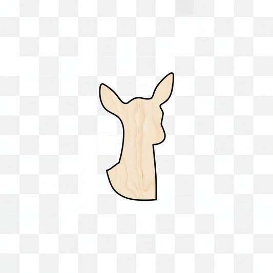 Unfinished Wood Deer Doe Head Silhouette - Craft- up to 46" DIY NameSigns.com