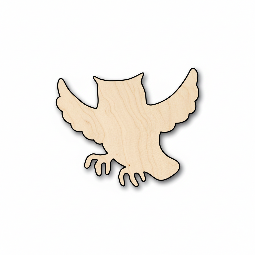 Unfinished Wood Flying Owl Shape - Craft - up to 46" DIY NameSigns.com