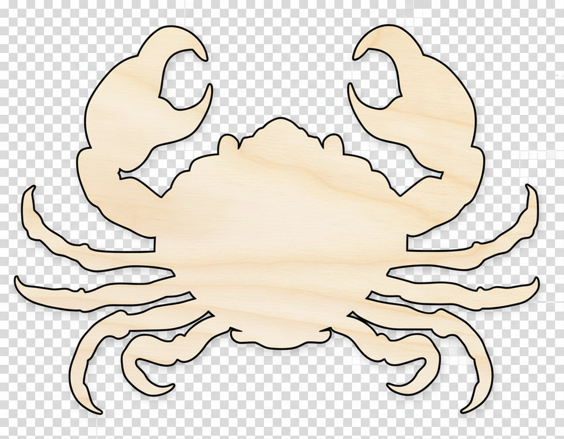Unfinished Wood Cancer Crab Shape - Zodiac Craft - up to 46" NameSigns.com