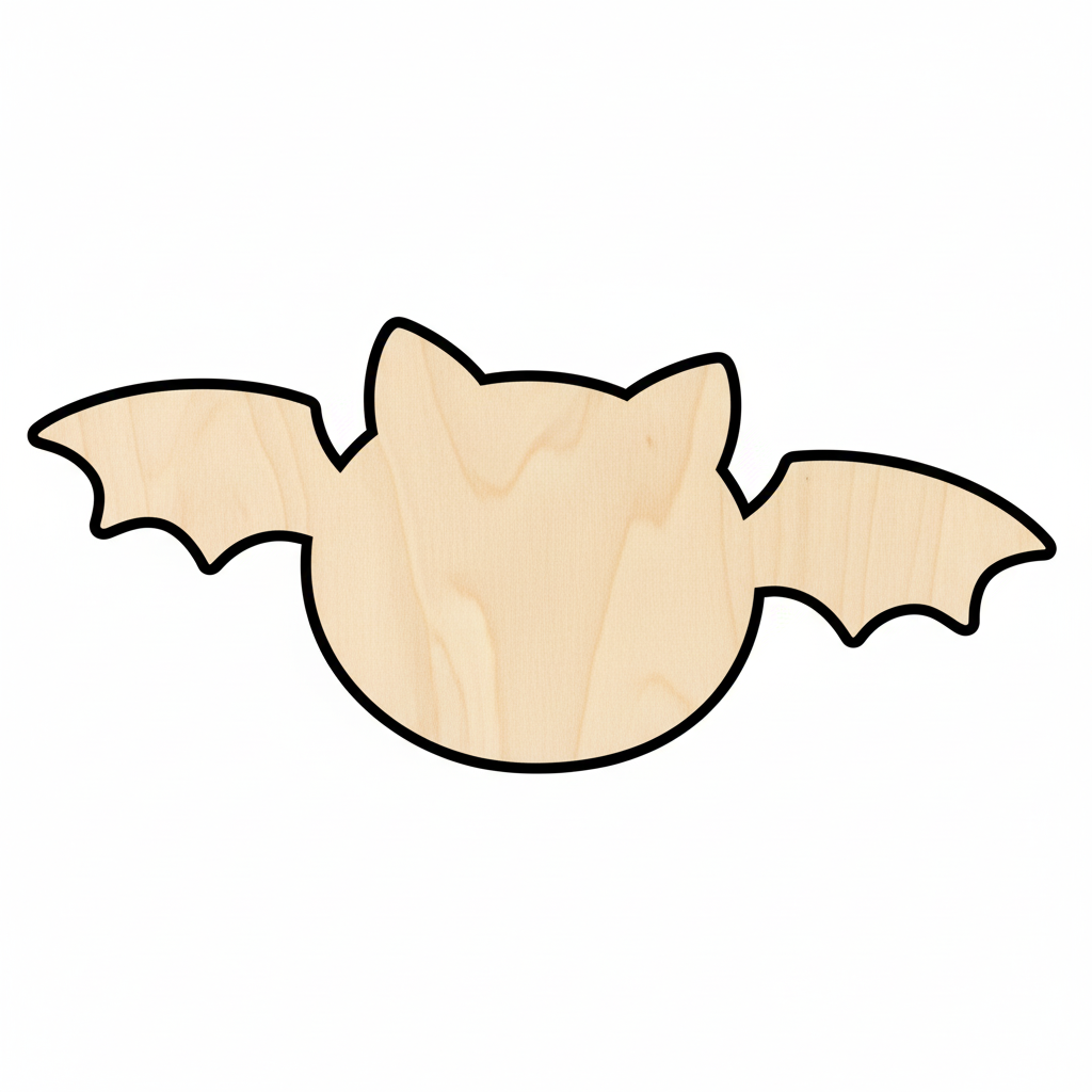 Unfinished Wood Cute Bat Shape - Craft - up to 46" DIY NameSigns.com