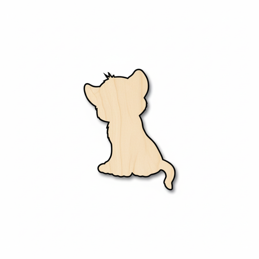 Unfinished Wood Cute Lion Cub African Wildlife Shape - Craft - up to 46" DIY NameSigns.com