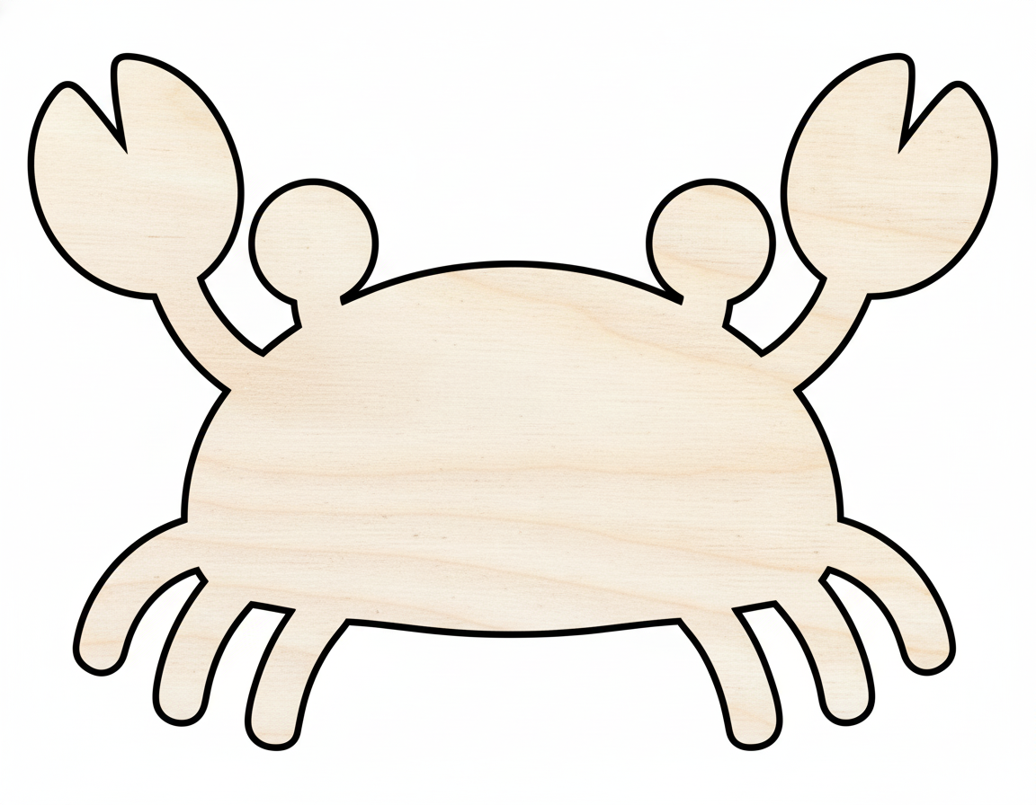 Unfinished Cute Crab Shape | DIY Craft Cutout | up to 46" DIY NameSigns.com