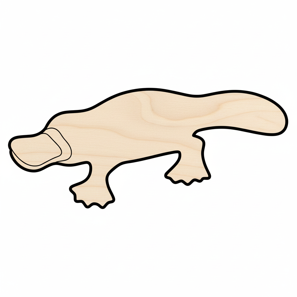 Unfinished Wood Platypus Shape - Animal - Craft - up to 46" DIY NameSigns.com