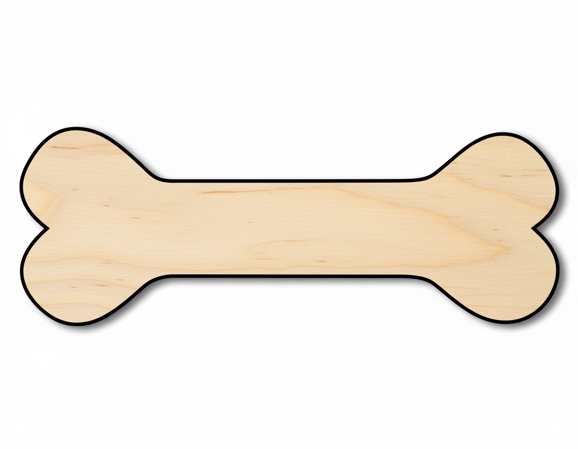Unfinished Wood Dog Chew Bone Silhouette | DIY Dog Craft Cutout | up to 46" DIY NameSigns.com