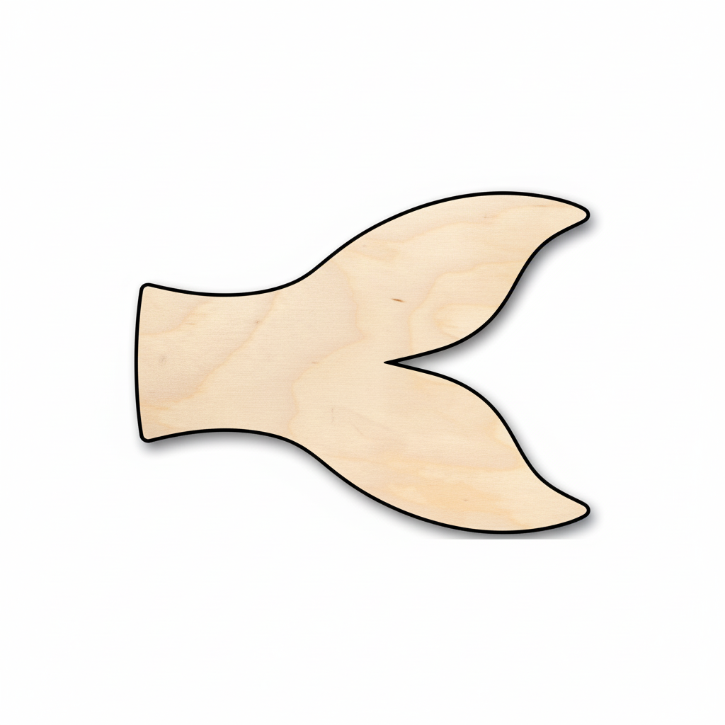 Unfinished Wood Fish Tail Shape - Ocean - Animals - Craft - up to 46" DIY NameSigns.com
