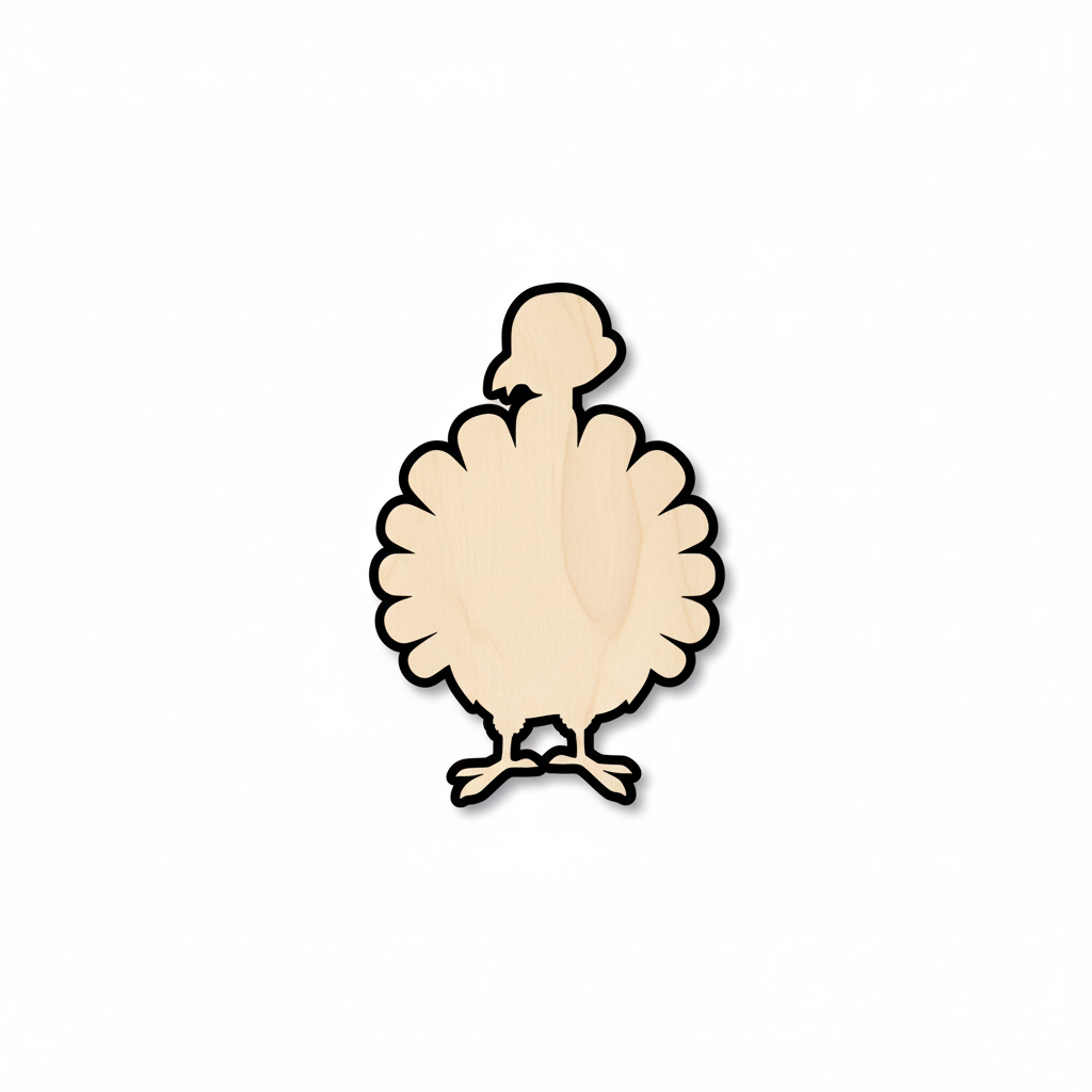 Unfinished Wood Turkey Plume Feather Back Shape - Craft - up to 46" DIY NameSigns.com