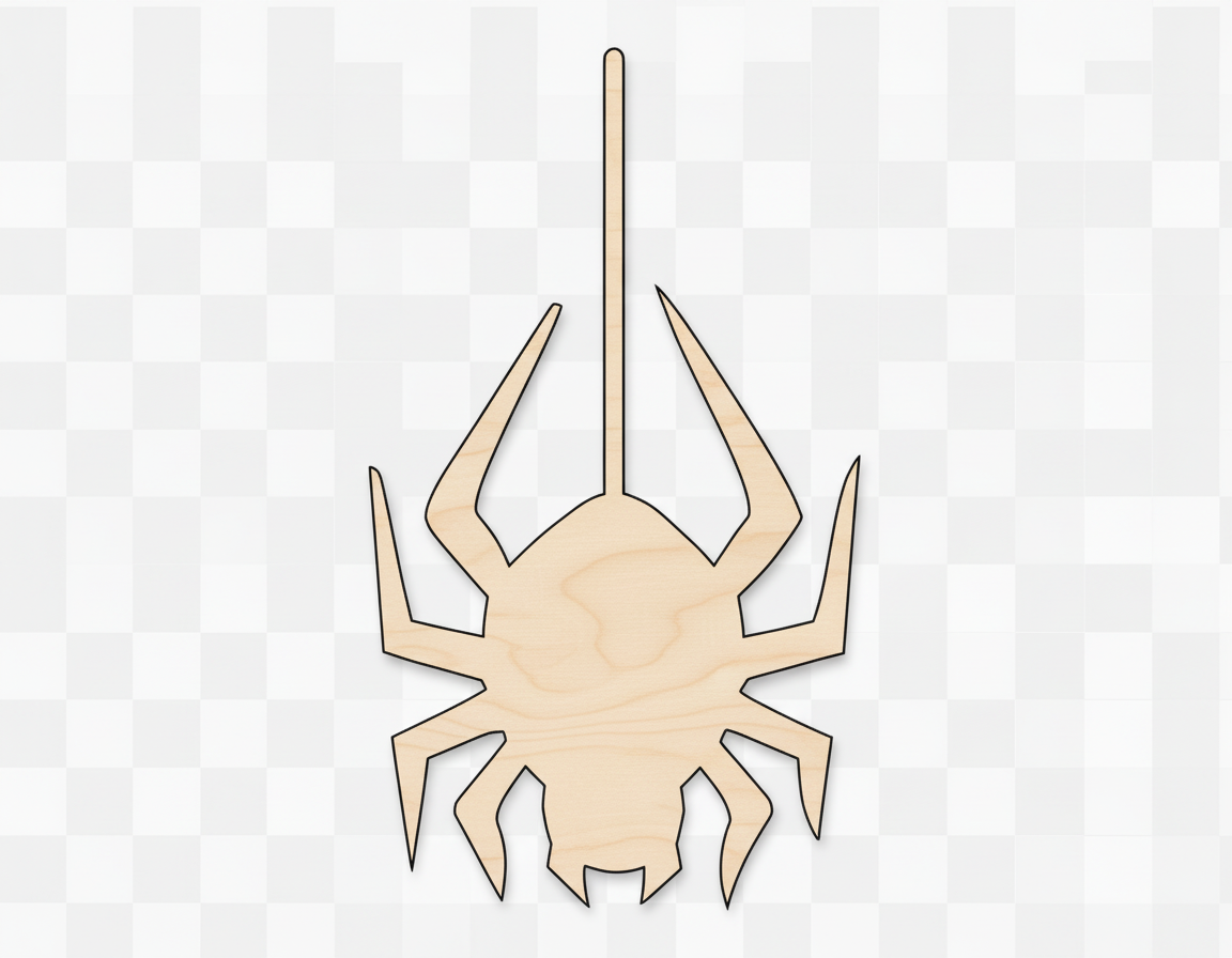 Unfinished Wood Hanging Spider Shape - Craft - up to 46" NameSigns.com