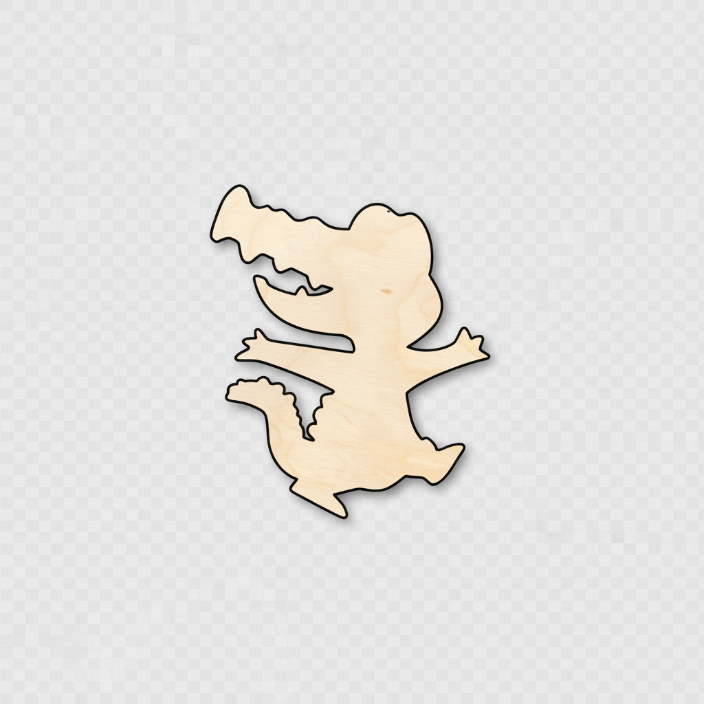 Unfinished Wood Cute Alligator Shape - Craft - up to 46" DIY NameSigns.com