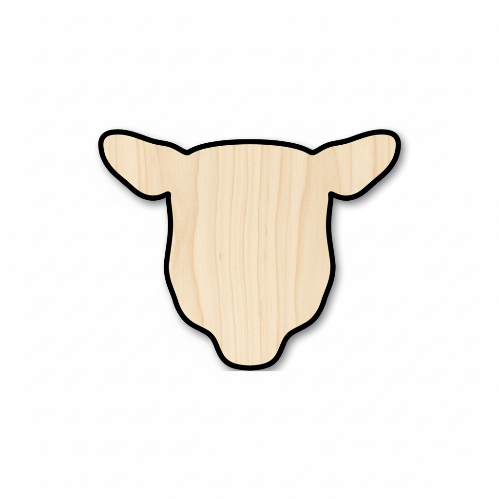 Unfinished Wood Sheep Head Shape - Farm Animal - Craft - up to 46" DIY NameSigns.com