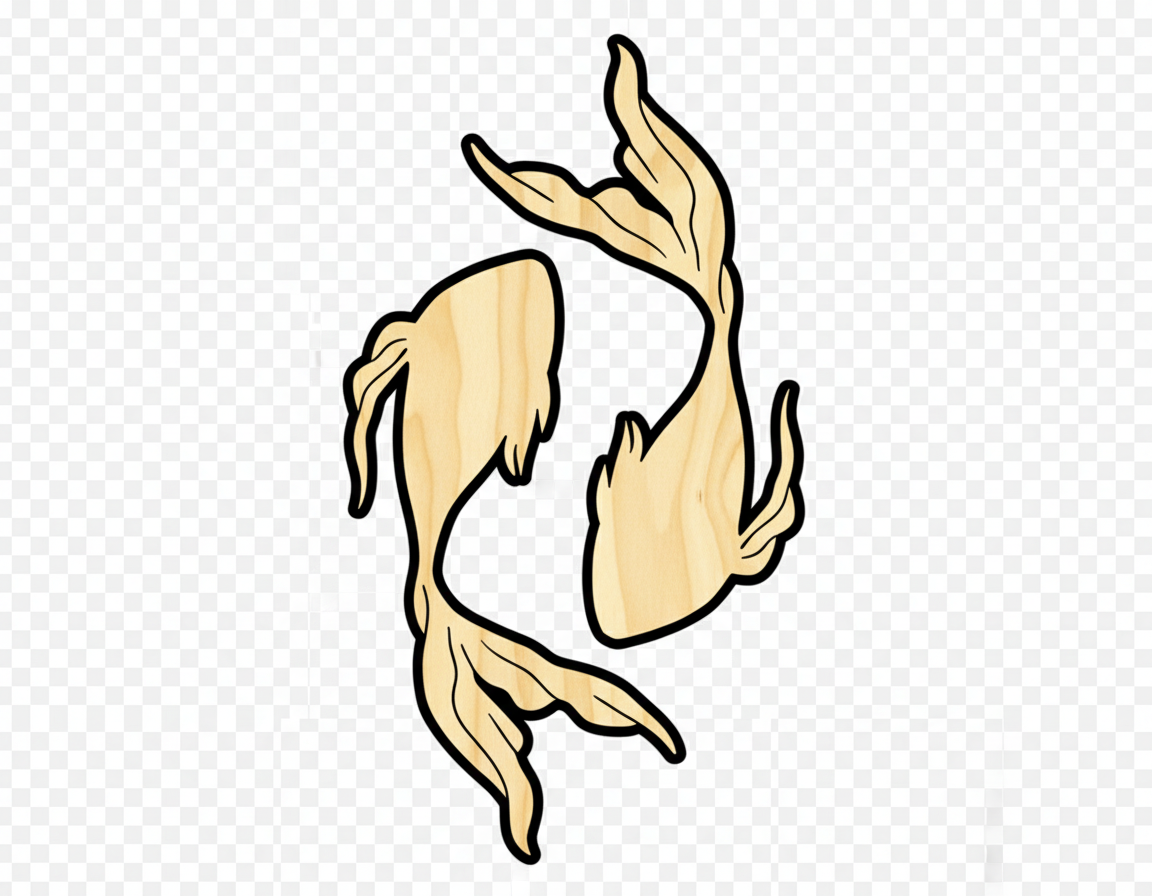 Unfinished Wood Pisces Fish Shape - Zodiac Craft - up to 46" NameSigns.com