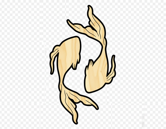 Unfinished Wood Pisces Fish Shape - Zodiac Craft - up to 46" NameSigns.com