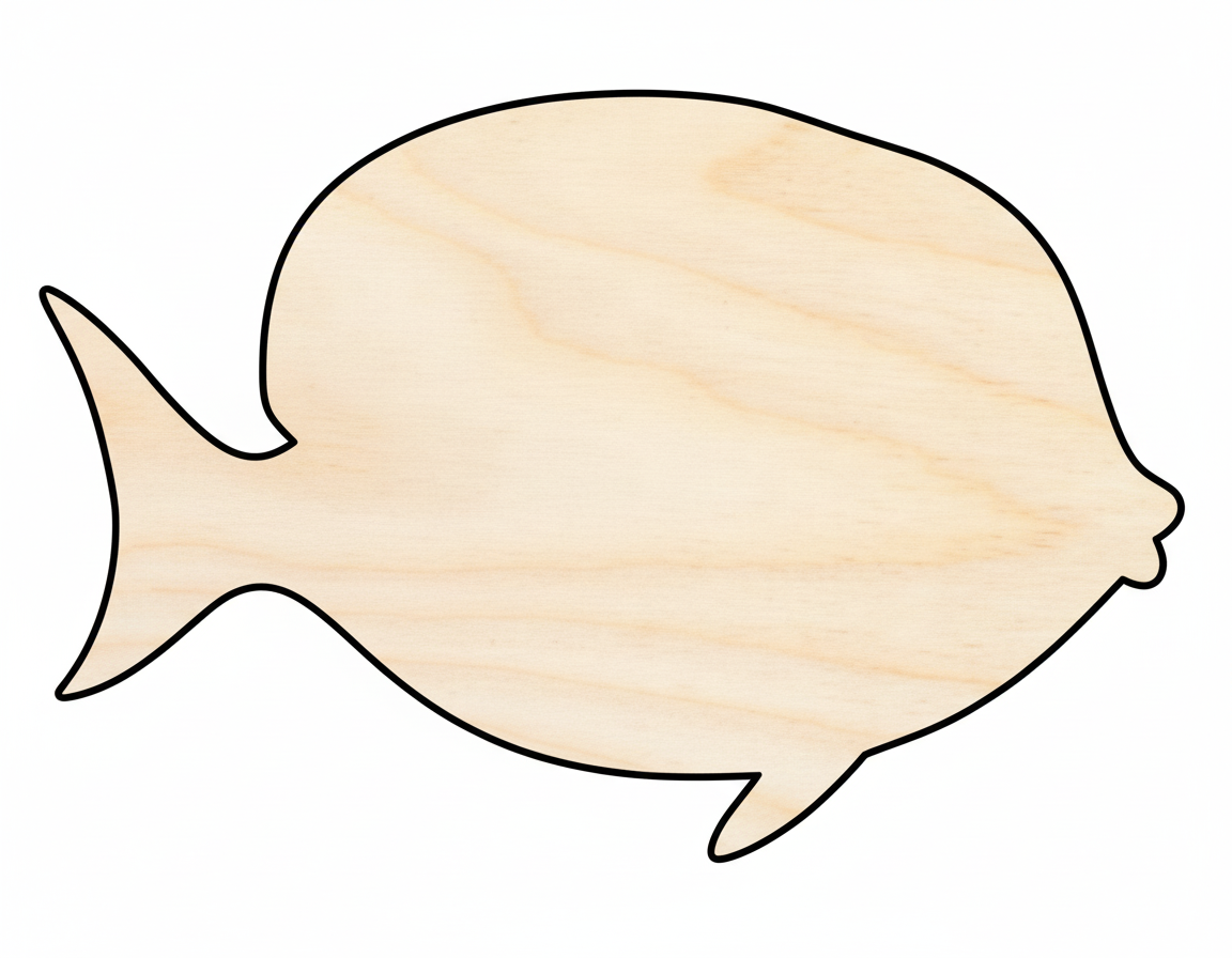 Unfinished Wood Yellow Tang Shape - Craft - up to 46" NameSigns.com