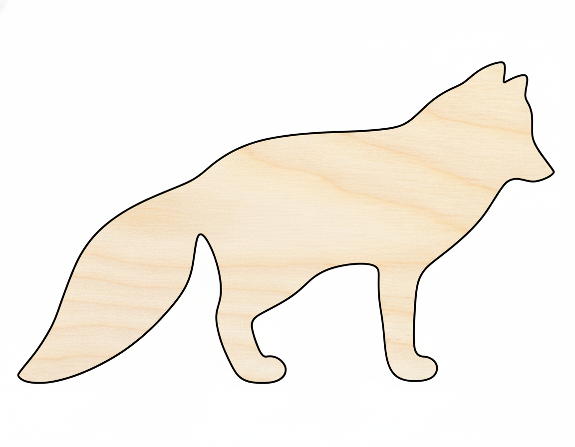 Unfinished Wood Arctic Fox Shape | Canine Craft Cutout | Wildlife | up to 46" DIY NameSigns.com