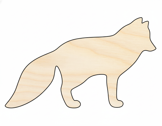Unfinished Wood Arctic Fox Shape | Canine Craft Cutout | Wildlife | up to 46" DIY NameSigns.com