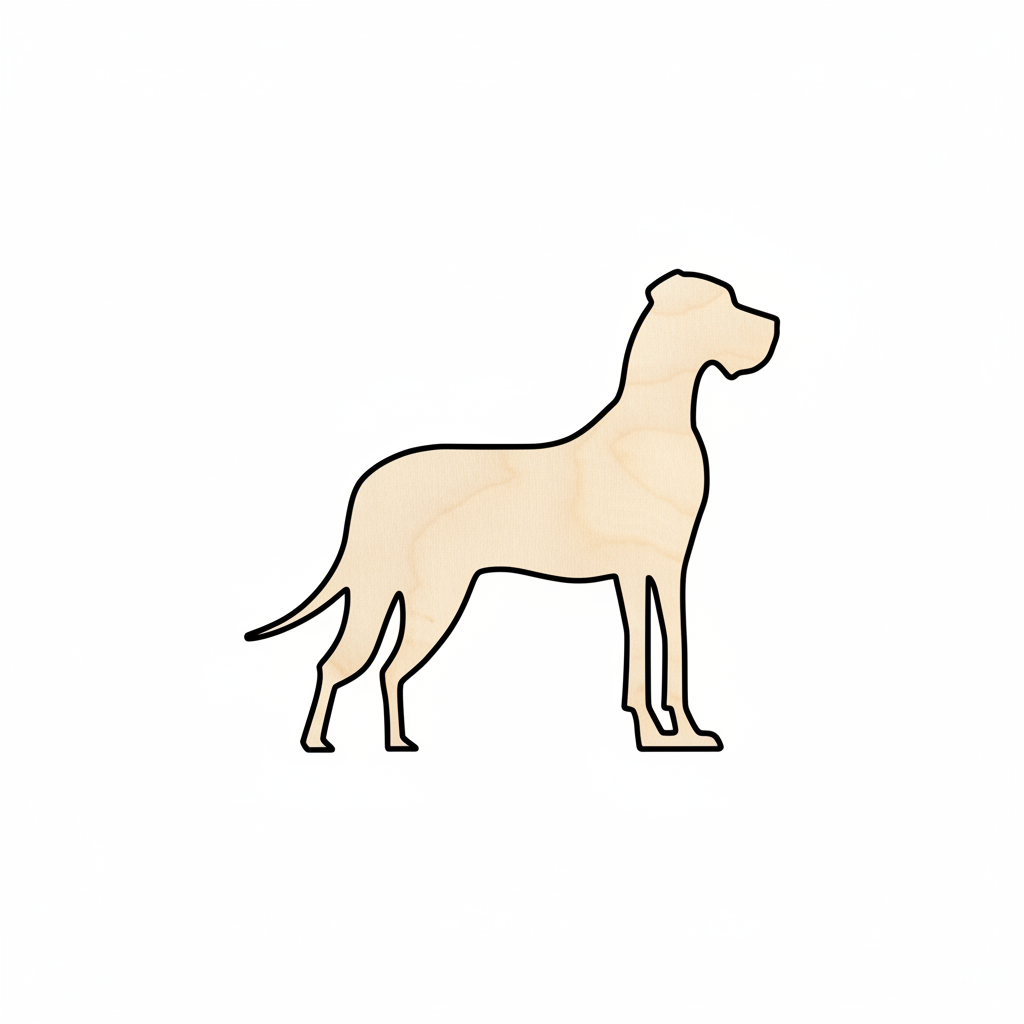 Unfinished Wood Great Dane Dog Shape - Craft - up to 46" DIY NameSigns.com