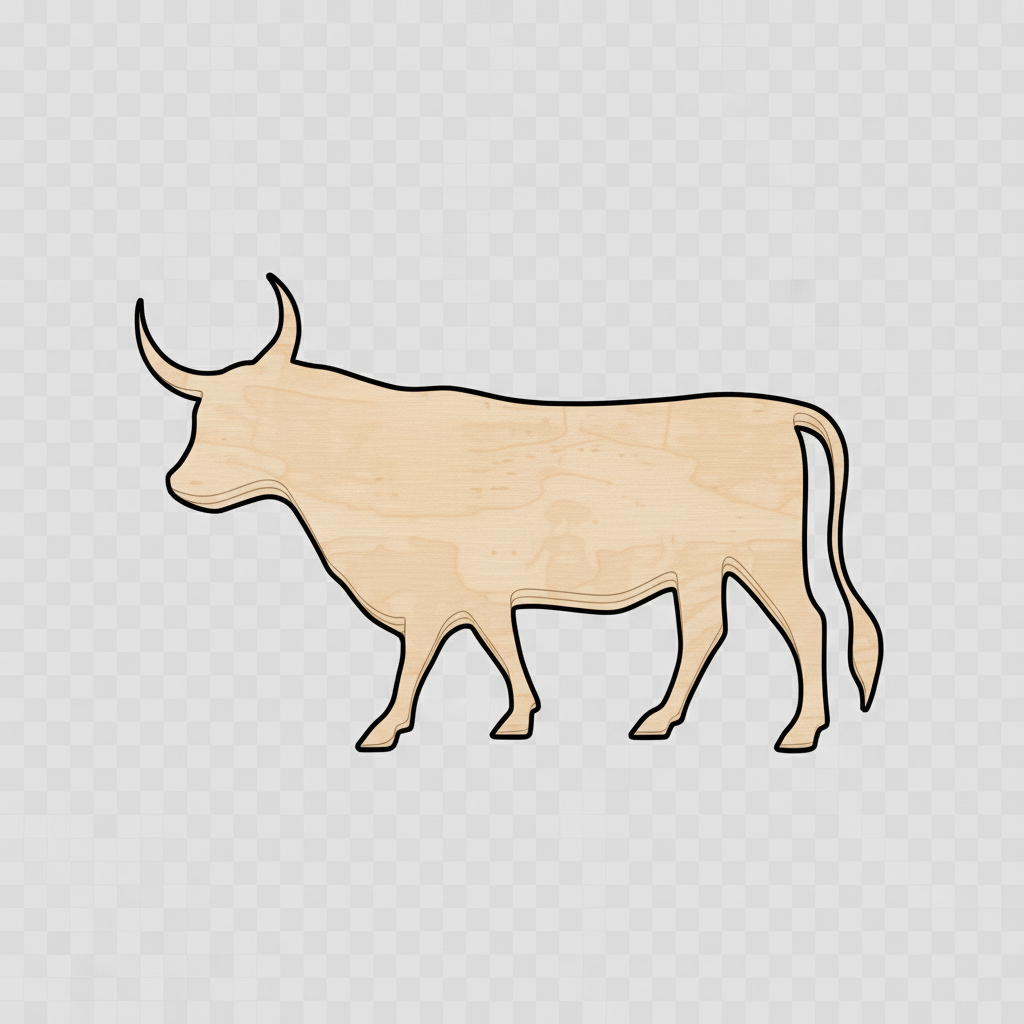 Unfinished Wood Bull Shape - Animal - Craft - up to 46" DIY NameSigns.com