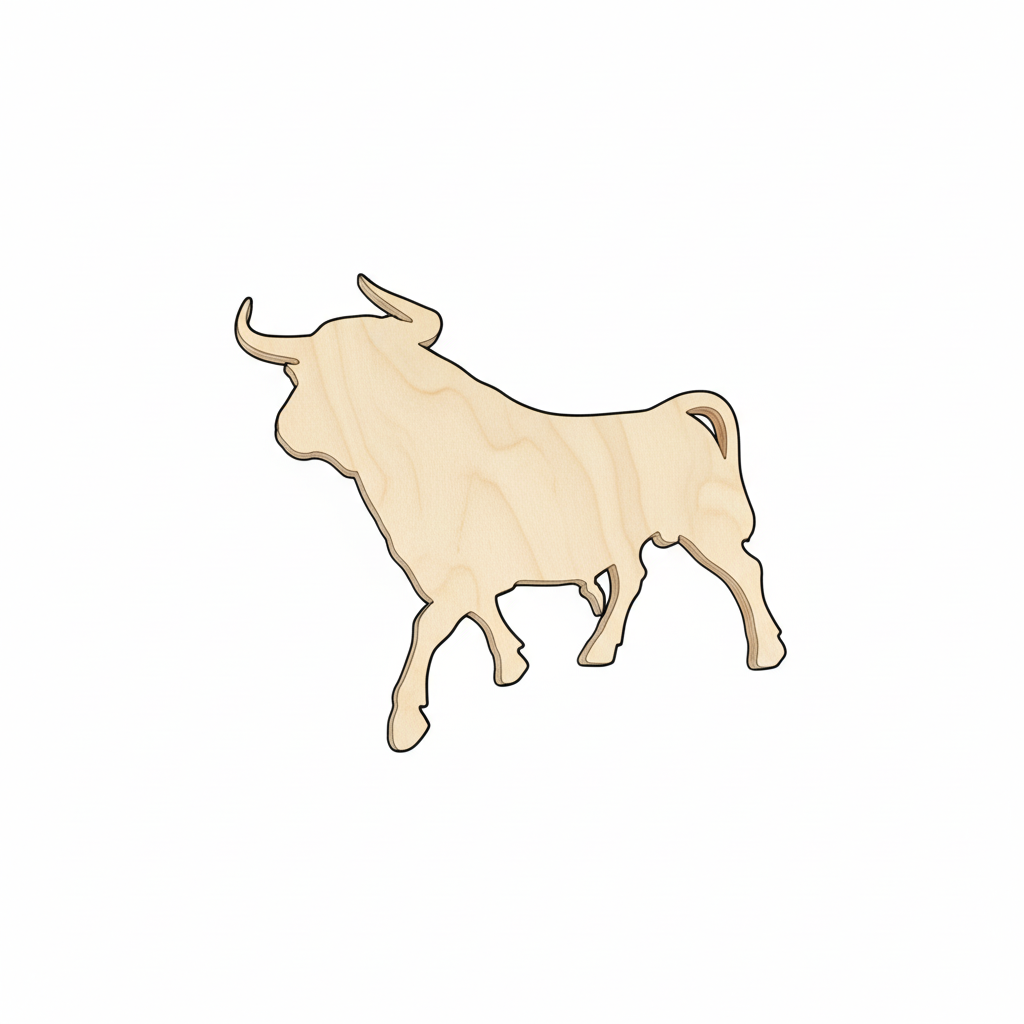 Unfinished Wood Bull Silhouette - Craft- up to 46" DIY NameSigns.com