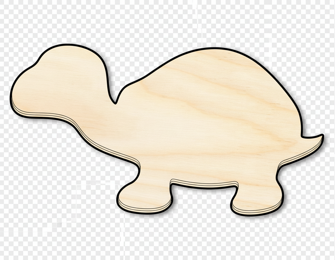 Unfinished Wood Turtle Shape - Craft - up to 46" DIY NameSigns.com