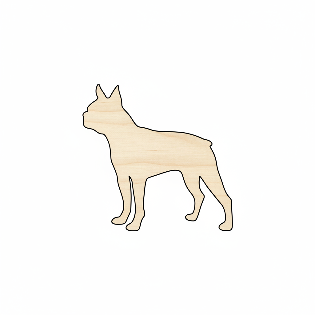 Unfinished Wood Boston Terrier Dog Shape - Animal - Pet - Craft - up to 46" DIY NameSigns.com