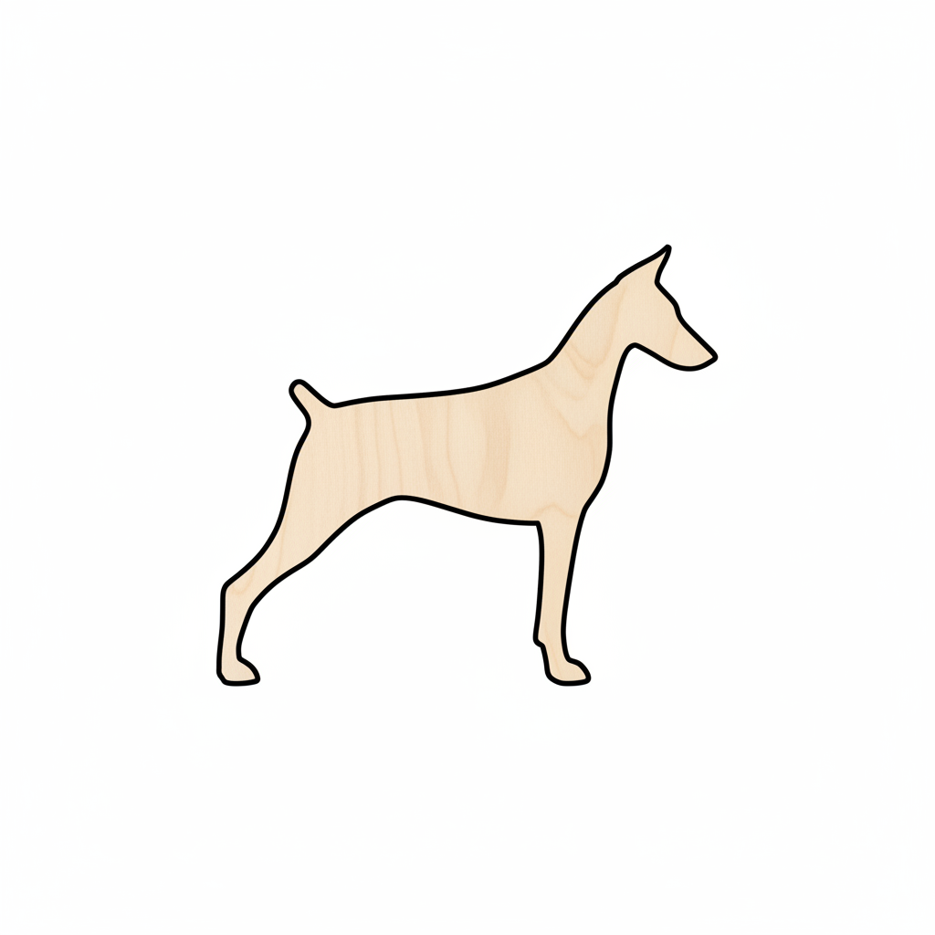 Unfinished Wood Doberman Dog Shape - Animal - Pet - Craft - up to 46" DIY NameSigns.com