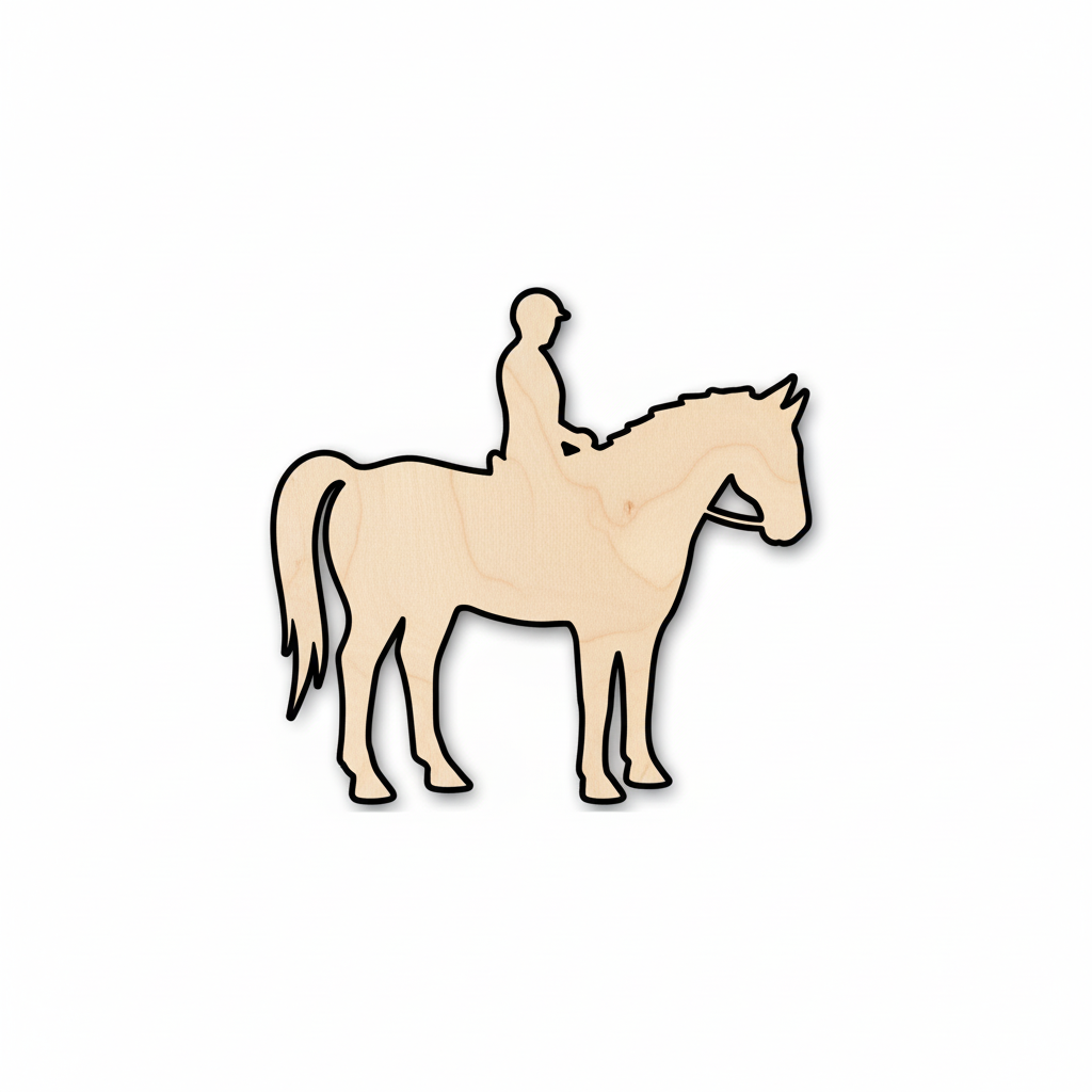 Unfinished Wood Horse Riding Shape - Sport - Animal - Craft - up to 46" DIY NameSigns.com