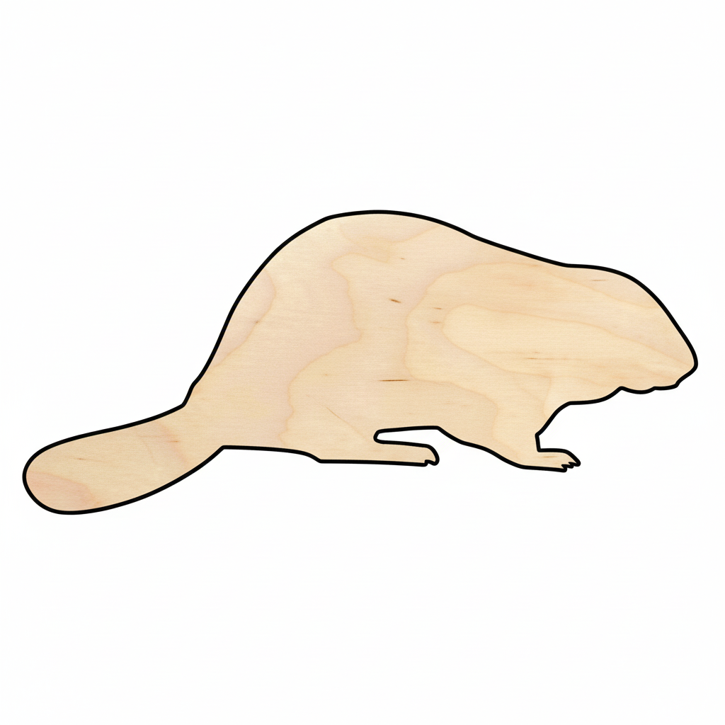 Unfinished Wood Beaver Silhouette - Craft- up to 46" DIY NameSigns.com