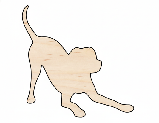 Unfinished Wood Play Bow Dog Silhouette | DIY Dog Craft Cutout | up to 46" DIY NameSigns.com