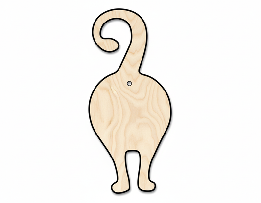 Unfinished Wood Cat Backside Shape - Pet Craft - up to 46" NameSigns.com