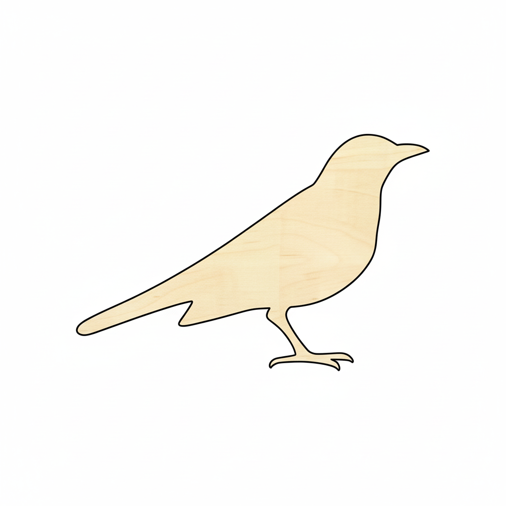 Unfinished Wood Blackbird Shape - Animal - Wildlife - Craft - up to 46" DIY NameSigns.com