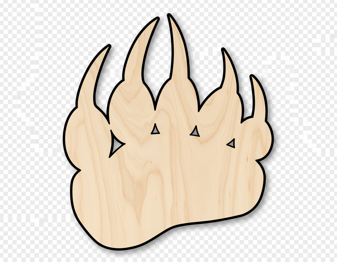 Unfinished Wood Bear Paw Shape - Wildlife Craft - up to 46" DIY NameSigns.com