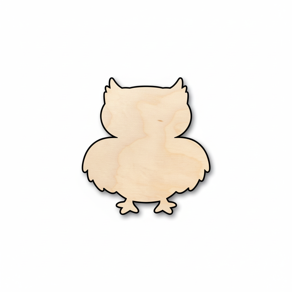 Unfinished Wood Cute Owl Shape - Craft - up to 46" DIY NameSigns.com