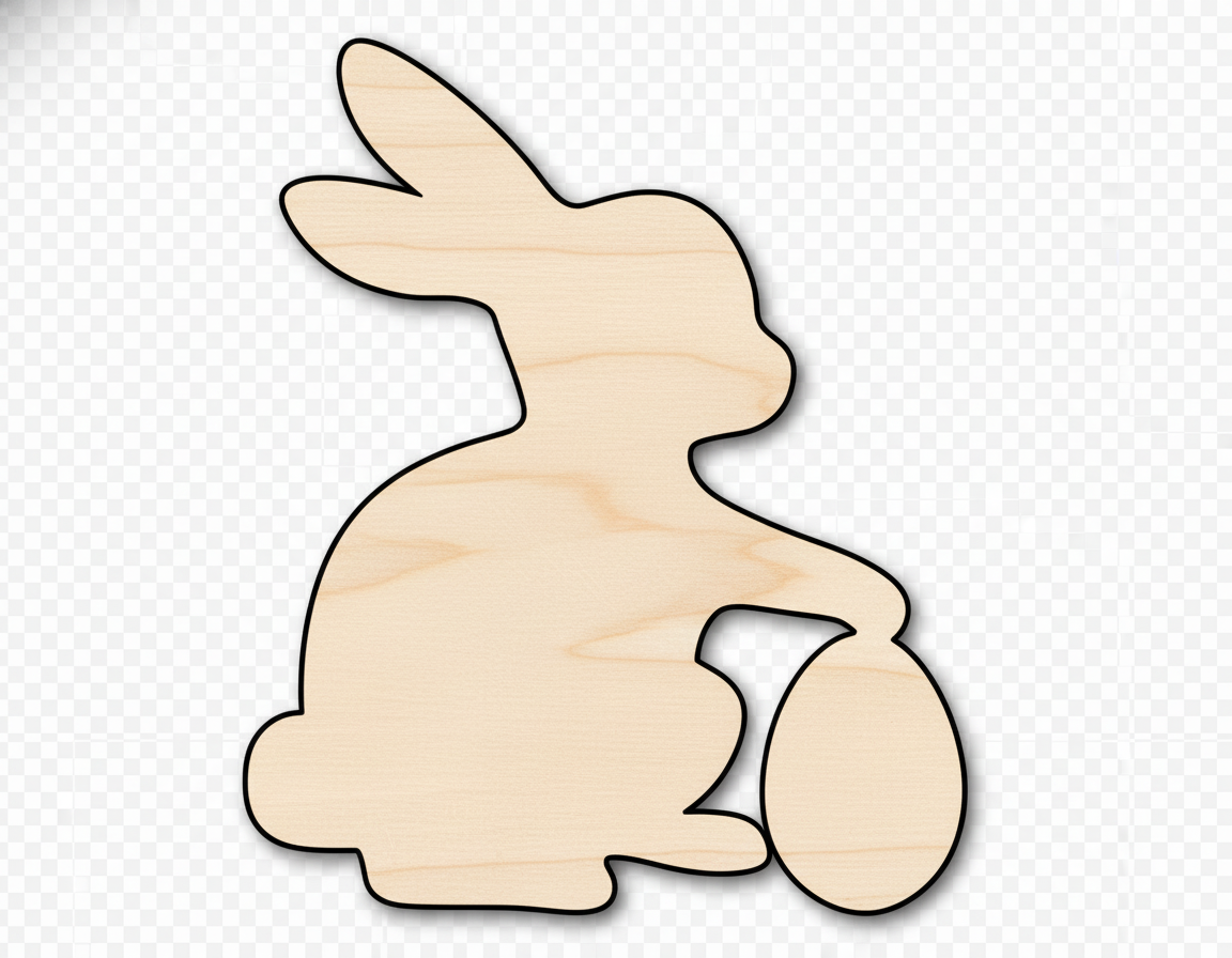 Unfinished Wood Easter Bunny Shape - Easter Bunny Egg Craft - up to 46" DIY NameSigns.com