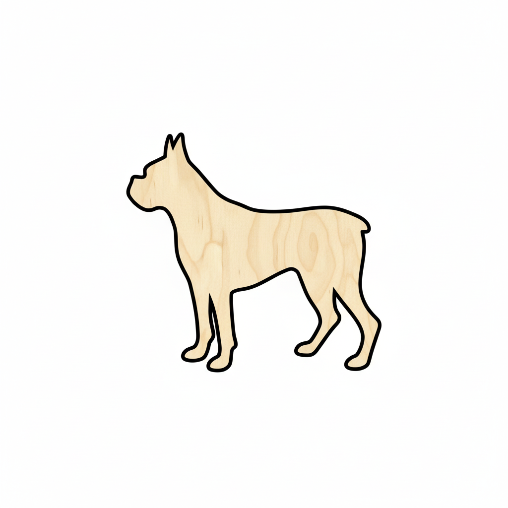 Unfinished Wood Boxer Dog Shape - Animal - Pet - Craft - up to 46" DIY NameSigns.com