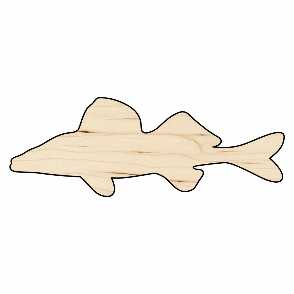 Unfinished Wood Walleye Fish Silhouette - Craft- up to 46" DIY NameSigns.com