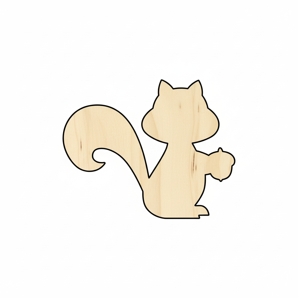 Unfinished Wood Cute Squirrel Shape - Craft - up to 46" DIY NameSigns.com
