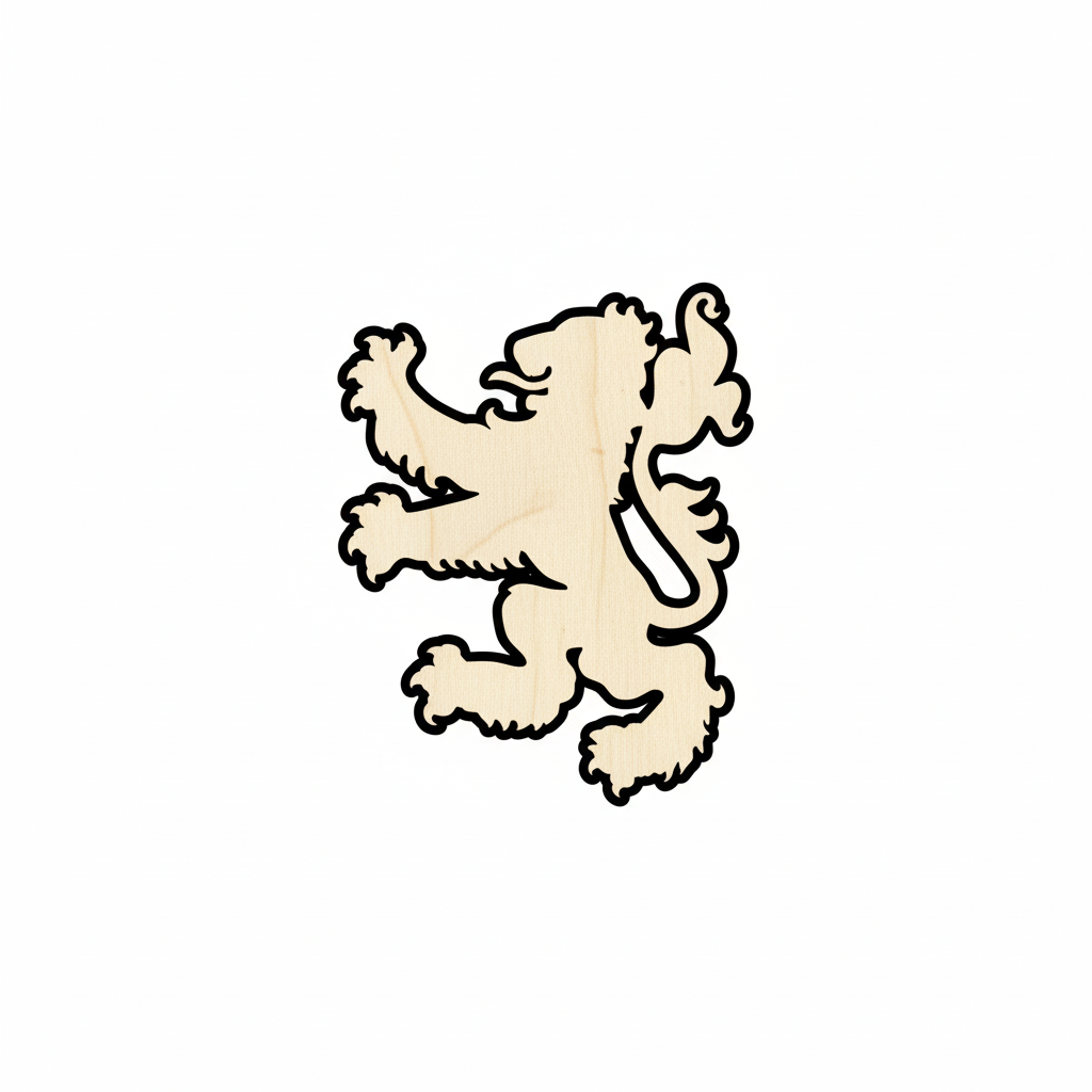 Unfinished Wood Rampant Lion Royal Banner Shape - Craft - up to 46" DIY NameSigns.com