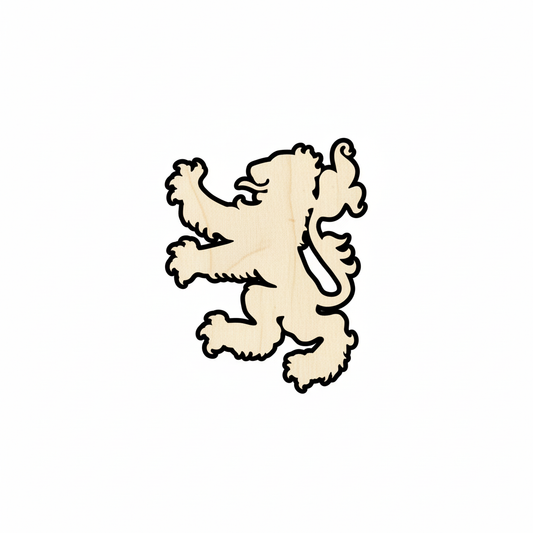 Unfinished Wood Rampant Lion Royal Banner Shape - Craft - up to 46" DIY NameSigns.com