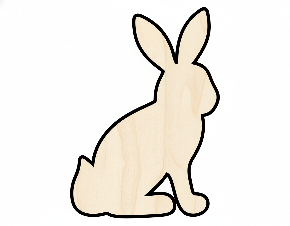 Unfinished Wood Sitting Bunny Shape - Craft - up to 46" DIY NameSigns.com