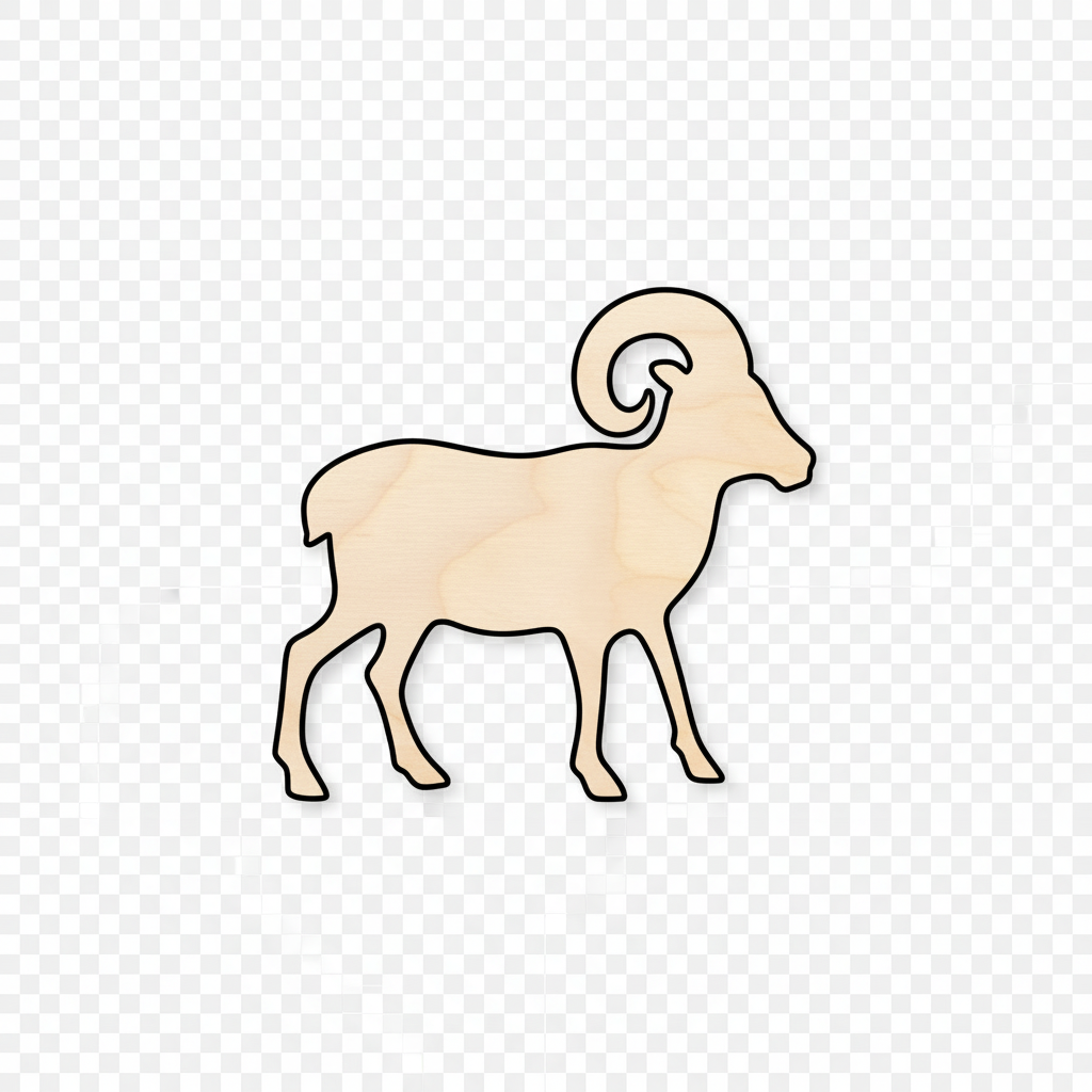 Unfinished Wood Ram Sheep Shape - Farm Animal - Craft - up to 46" DIY NameSigns.com