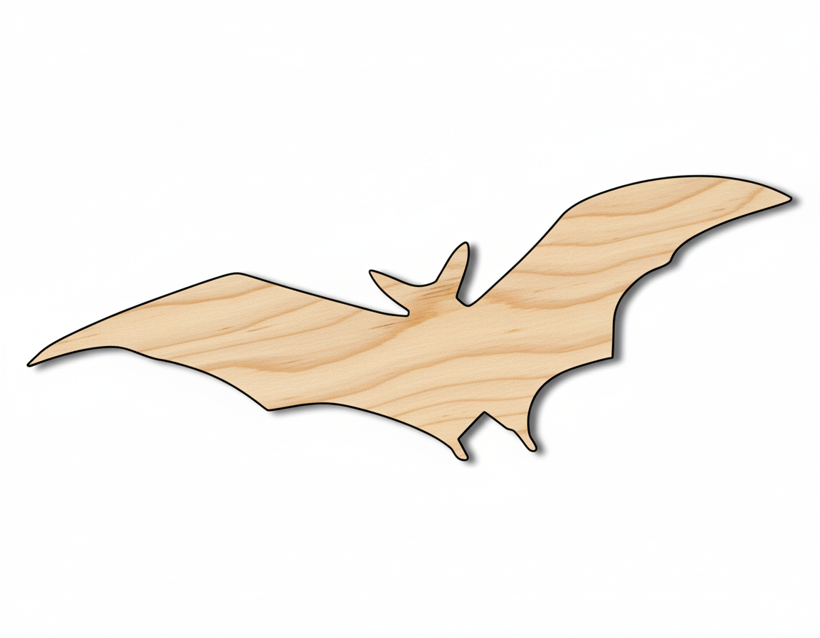Unfinished Wood Flying Bat Shape - Craft - up to 46" NameSigns.com