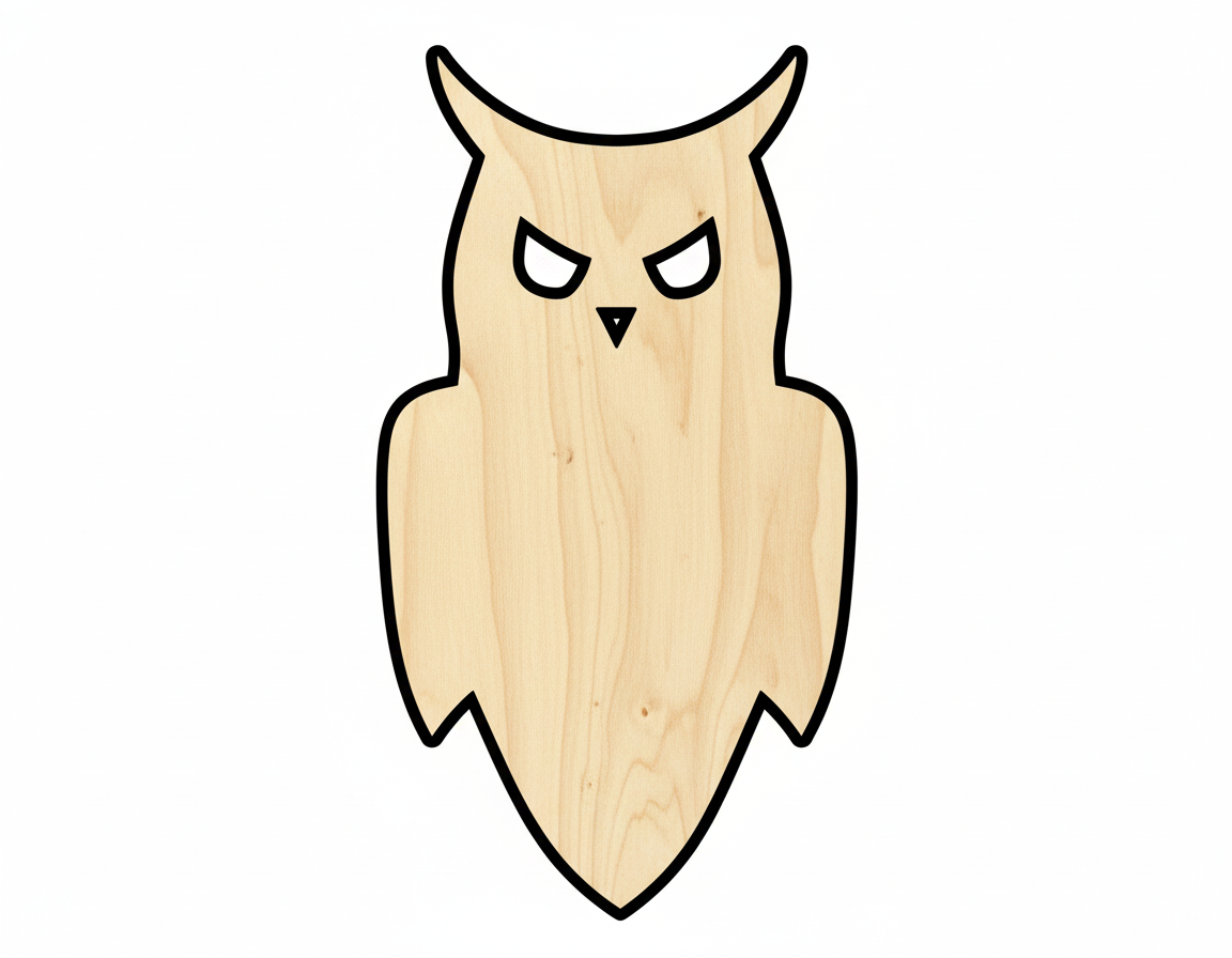 Unfinished Wood Night Owl Shape - Craft - up to 46" NameSigns.com