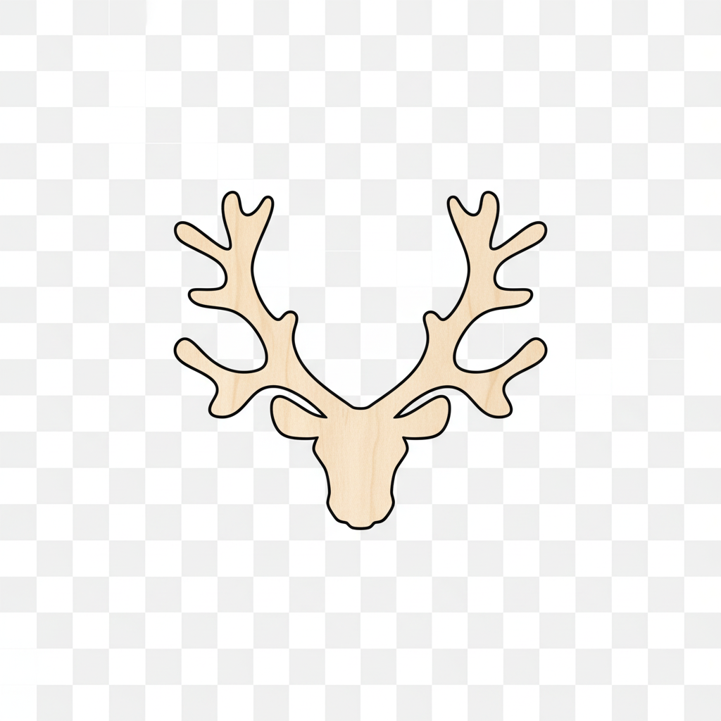 Unfinished Wood Reindeer Head Antlers Shape - Animal - Wildlife - Craft - up to 46" DIY NameSigns.com